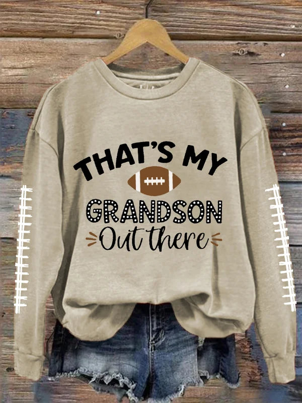 Women's That's My Grandson Out There Football Print Shirt