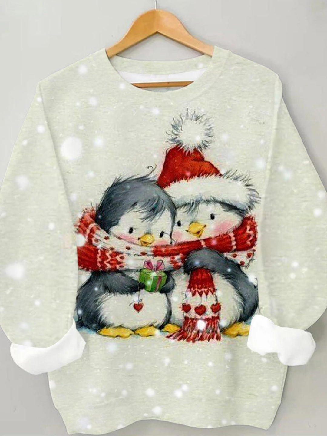 Santa Hat Penguin Long Sleeve Top